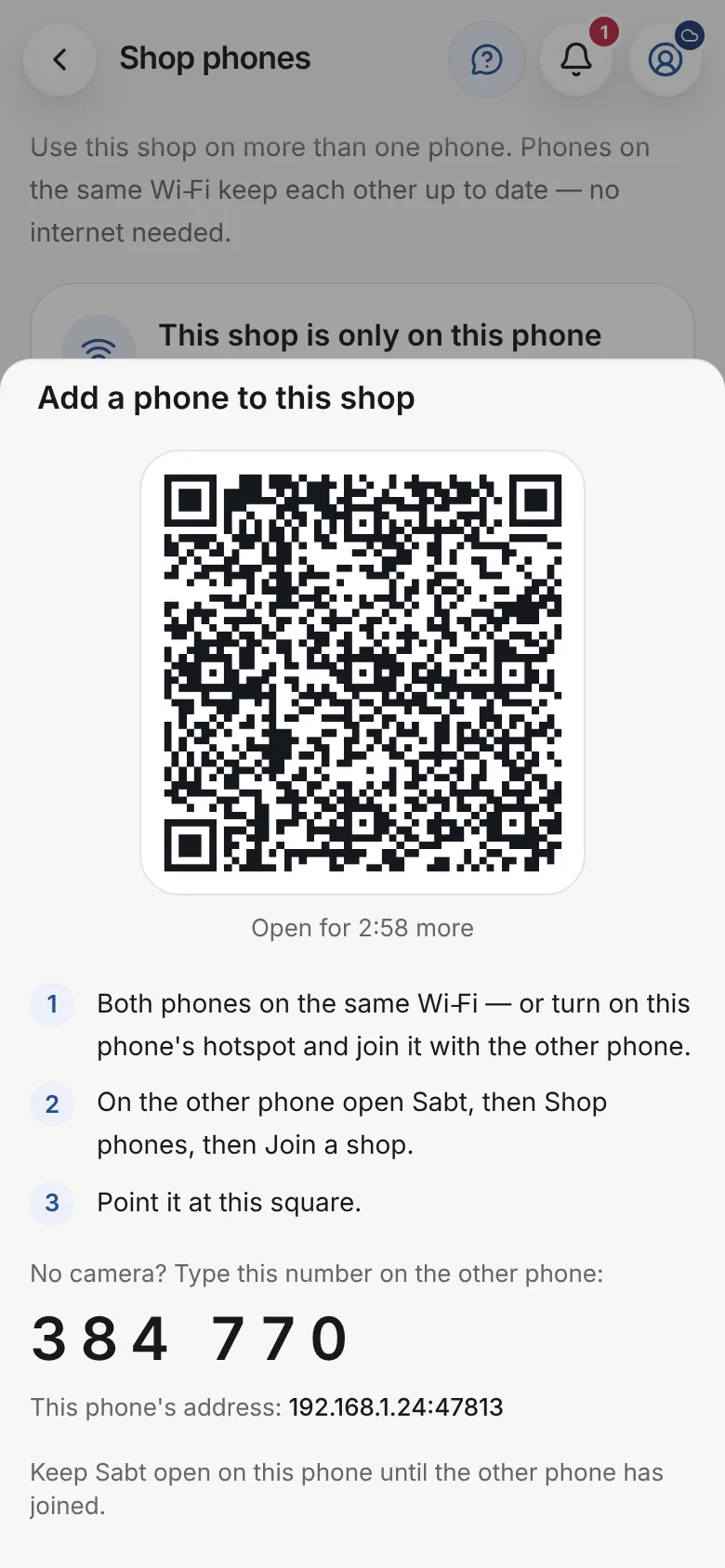 The shop's phones, paired over its own Wi‑Fi